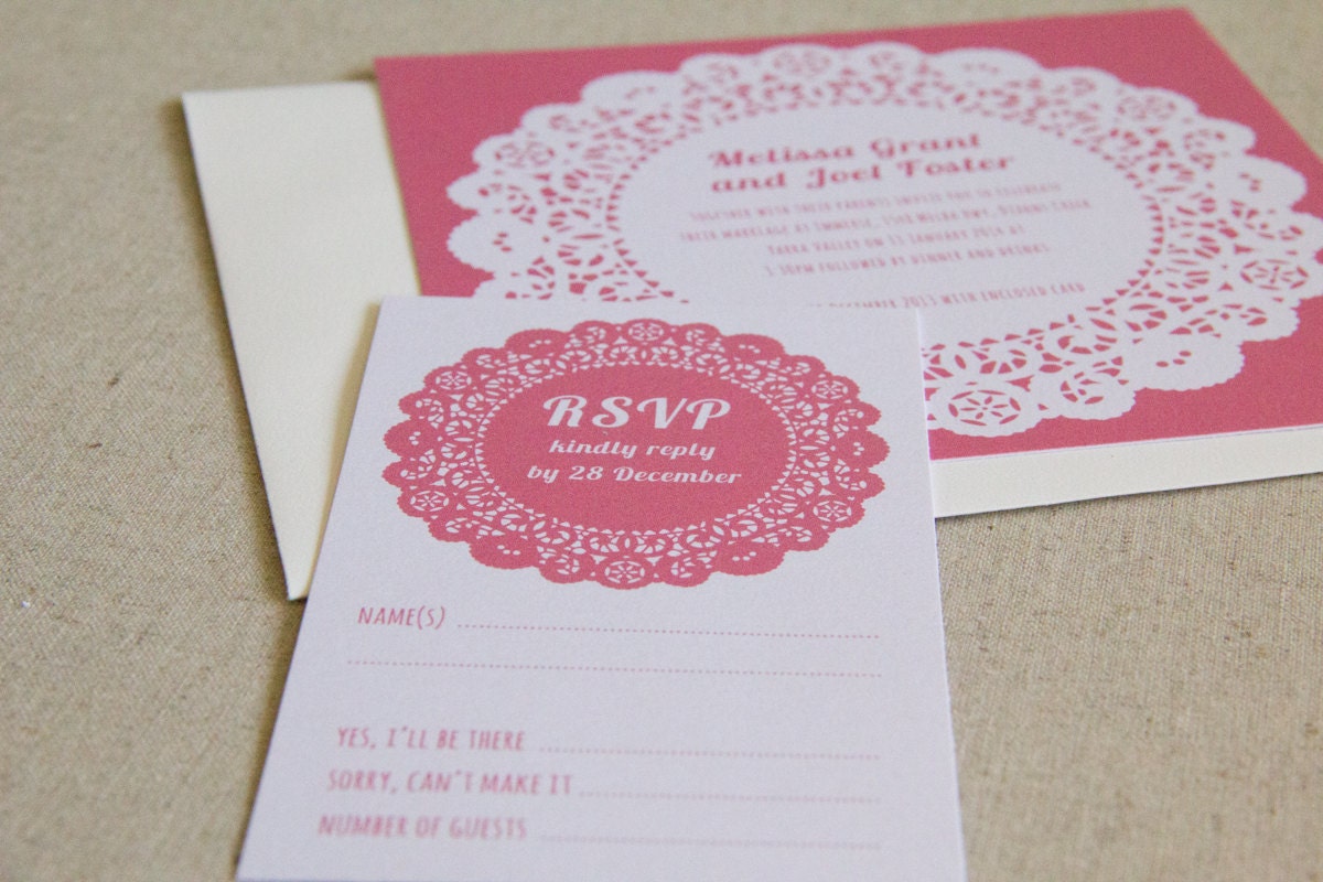 Printable Wedding Invitation Set - Doily