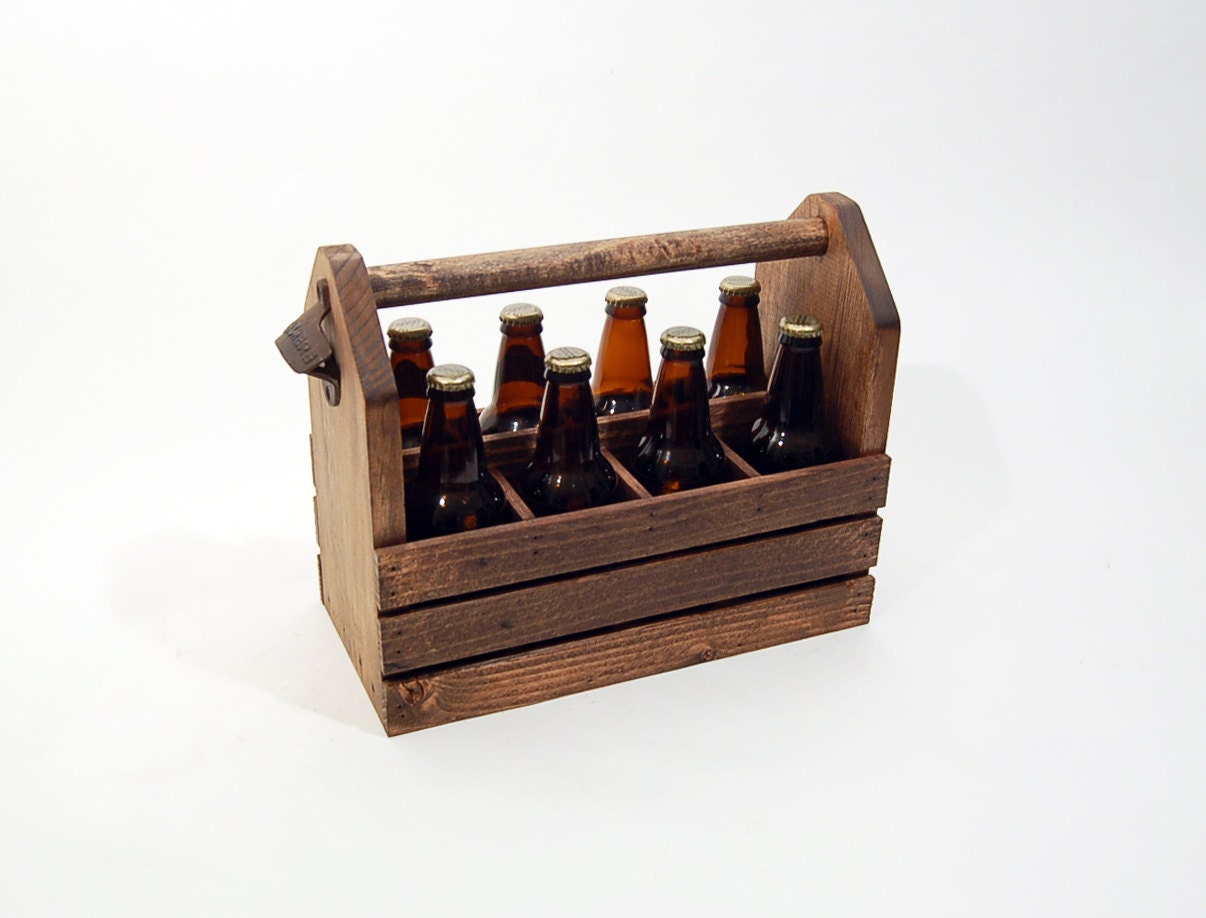 EIGHT PACK - SHORTNECK - Handcrafted 8 pack Wood 12 oz Beer Bottle Carrier - Homebrew/ Microbrew - Handcrafted - 8 pack Carrier