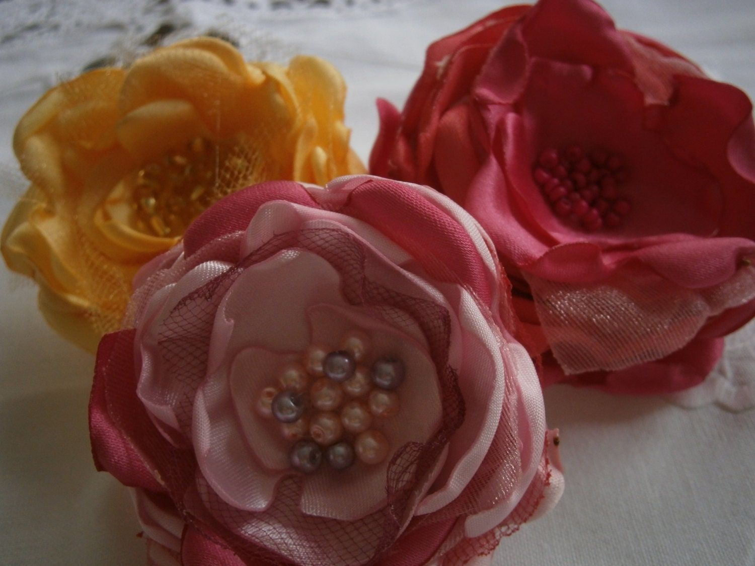 Pink and yellow flower rings  - Adjustable Ring - Flower Ring - Filigree Ring - Yellow Flower Ring
