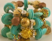 Turquoise Memory Wire Bracelet.  Elegant.  Gift idea.