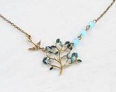 Dainty Tree Necklace, Tree of Life Jewelry, Antique Bronze Tree Of Life Necklace, Tree Necklace, Tree Pendant,Flying Bird and Tree Necklace,