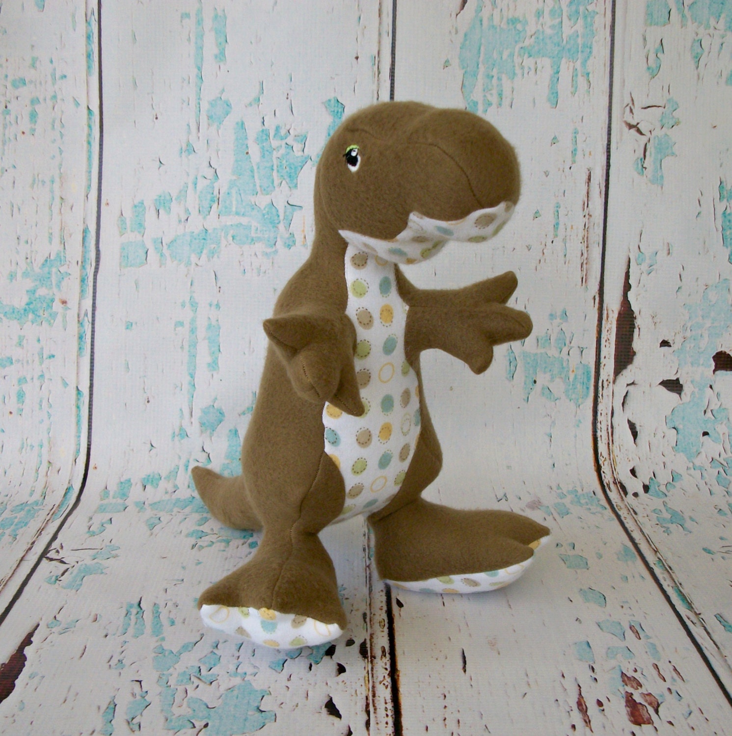 Ready To Ship - Brown Dinosaur - FREE SHIPPING