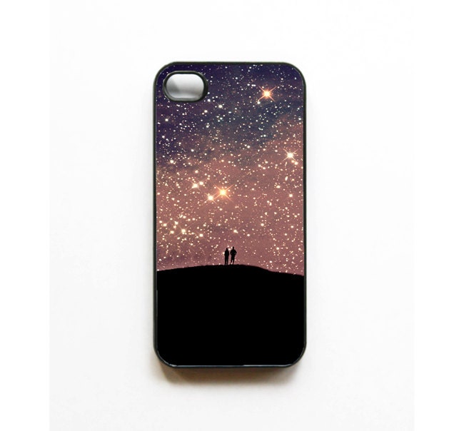 Starry Iphone Case. Stars. purple.  Night sky. Iphone 5 case. iphone 4 case. 4s case. dreamy. girly iphone case.