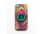 Peacock Iphone Case. Iphone 4 case. 4s case. iphone 5 case. pink. green. teal. peacock feather. girly. abstract