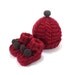 Knitted Baby Hat and Booties - Red, 6 - 12 month