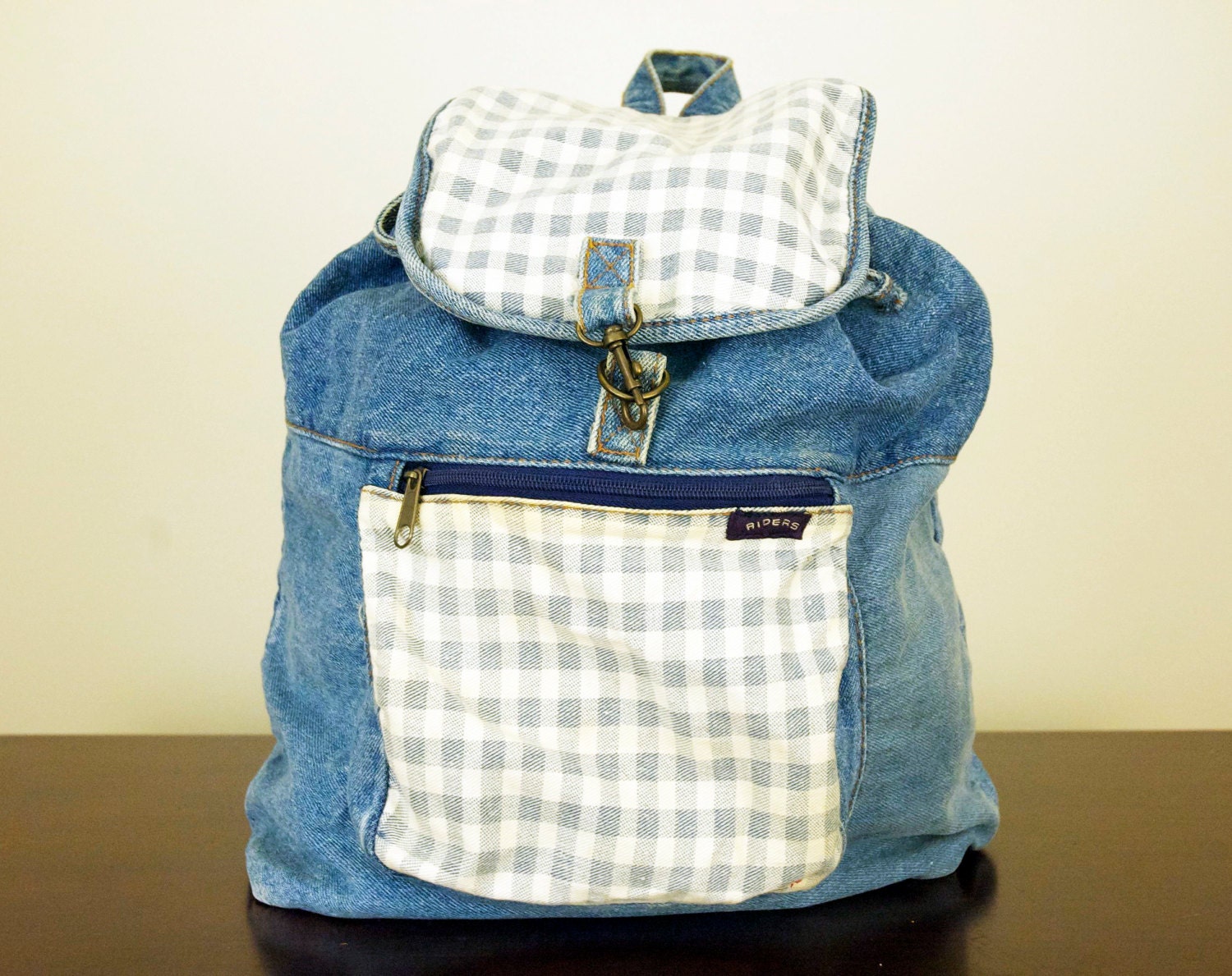 Vtg 90s Denim Backpack