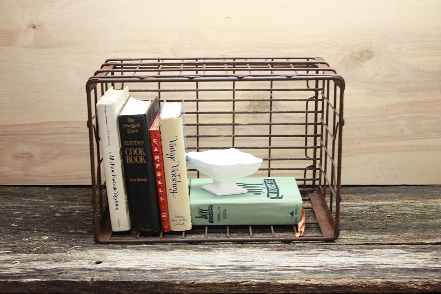Vintage Metal Milk Crate