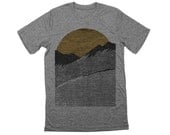 GOOD MORNING shirt. heather grey. sunrise t-shirt.