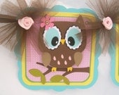 Owl name banner, birthday banner, photo prop