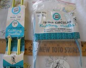 Cool Vintage Tools - EZY-Knit Knitting Needles - Size 10 (6 mm) 14" Straight -10 1/2 (6.5mm) 29" Circular Set - Made in USA  - Pre-owned