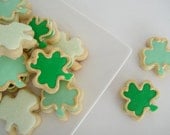 Shamrocks Iced Sugar Cookies - St Patrick's Day - Oh So Small - Mini (2 Dozen)