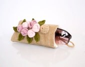 Country Chic Burlap Sunglasses Eyeglasses Case