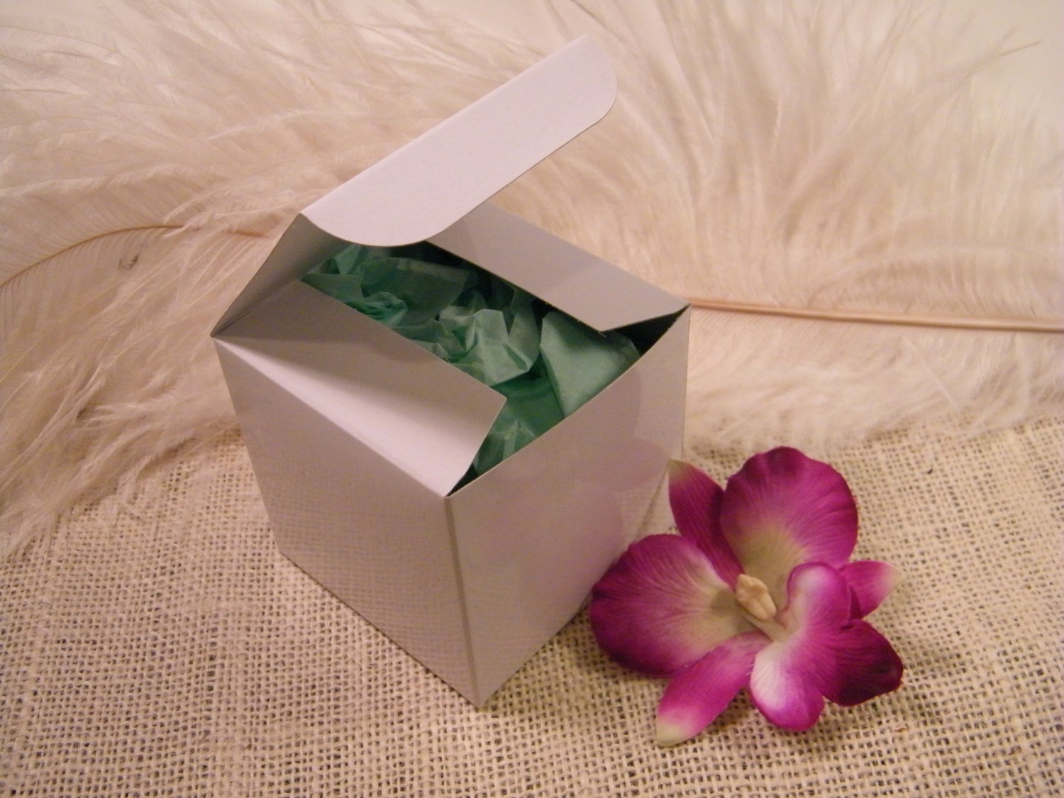 25 Gloss White Favor Boxes - 3 x 3 x 3 - White Gift Boxes - Party Supplies - DIY Wedding favors - Gift Wrap Idea - Item 3A
