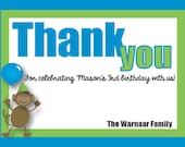 Come Monkey Around with Us-Children's Birthday Party Thank You