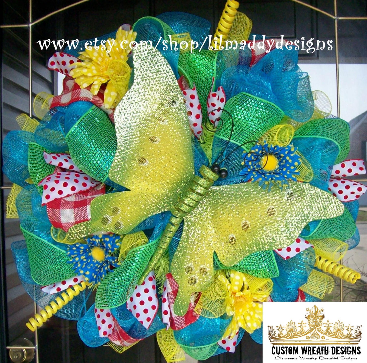 Summer Lime Butterfly Wreath
