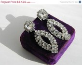 On Sale L O L A's night out //  massive vintage couture runway handmade rhinestone dangle earrings