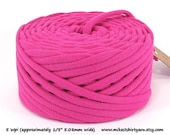 Hot Pink Recycled T-Shirt Yarn - 32 Yards Tshirt