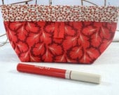 Cosmetic Pouch, Makeup Bag, Purse Organizer Accessory: Red