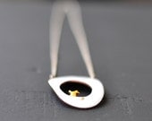 Enamel pendant on sterling silver chain