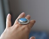 Blue Enamel Sterling Silver Ring "Pajaritos tu yú" Collection