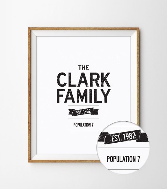 PRINTABLE Family Est. Customised Print Il_570xn