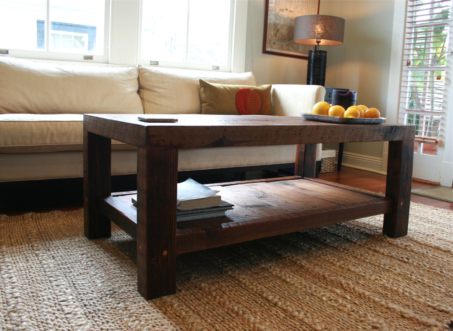 Oversized Coffee Table Made From New Orleans Barge Board