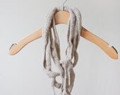 Infinity Scarf/Necklace - Curly Beige/Sparkles