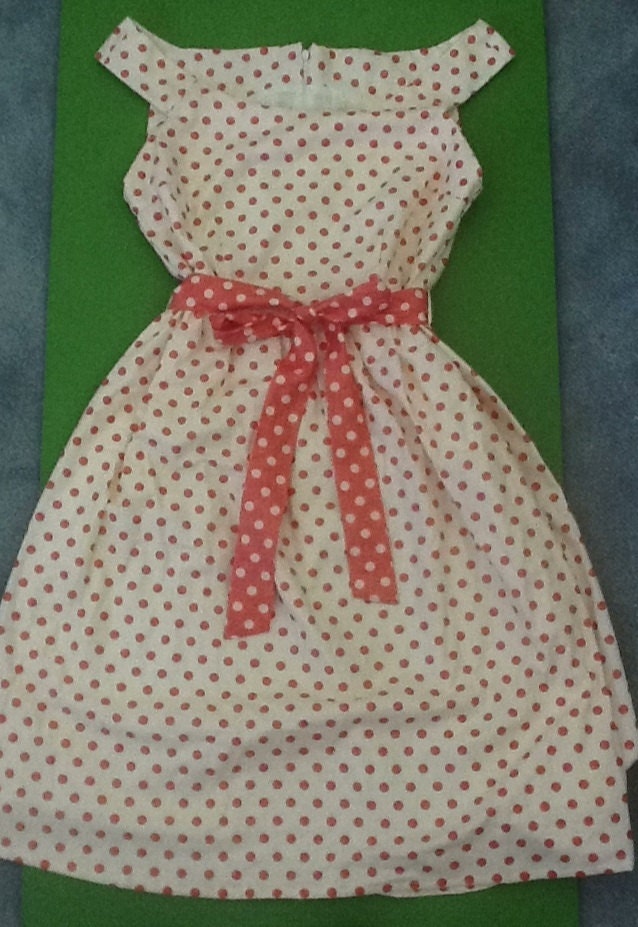 READY TO SHIP One of a kind polka dot vintage style dress