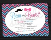 Beau OR Bows Gender Reveal Party Invitation Digital File YOU-PRINT Il_170x135