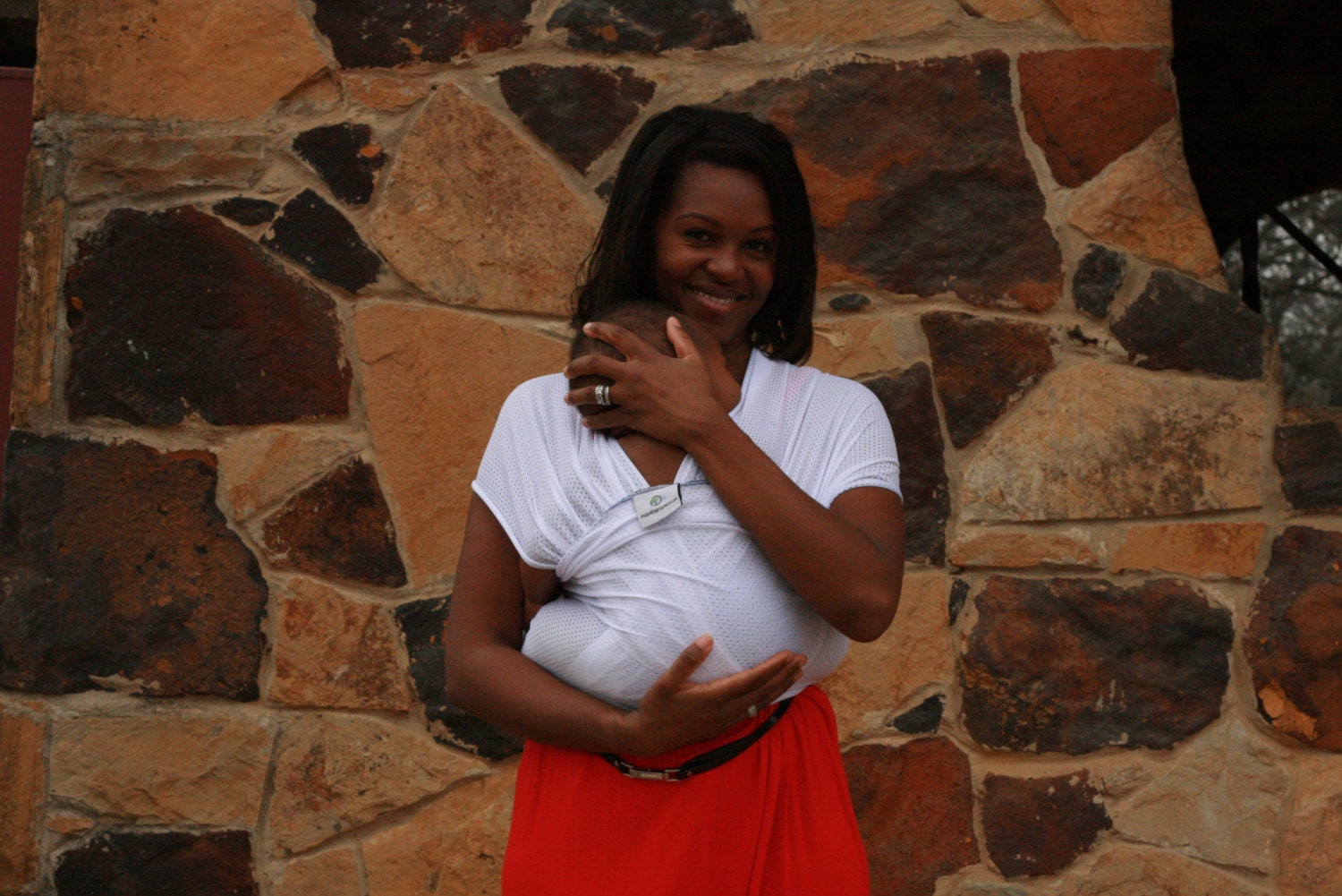 XL Beachfront Baby Wrap Carrier (6yards)- water babywearing at the beach, pool, water park or in the shower- White Wave