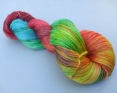 Satin Socks Merino Tencel Mix Yarn. Macaw.