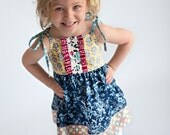Spring - Maggie Tie Tank. Floresta Blue Lotus. Cotton VOILE