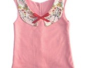 Zoe, Girls Summer Tank, Knit, Hope Chest Pink Dot
