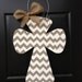 gray and white chevron cross door hanger