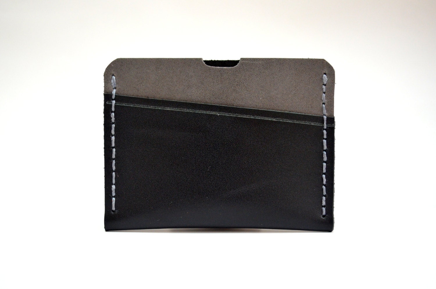 Leather Wallet- Men Wallet- Leather Card Holder- Slim  Wallet- Black