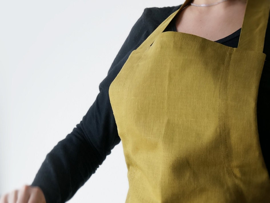 Linen apron by Lovely Home Idea Mustard