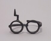 Harry Potter ring. Lightning scar. Oxidized Sterling silver glasses ring.Adjustable geek jewelry.Gift under 25.