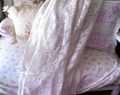 Beautiful Rose Floral Lace Scallop Edge Table Cloth - Cottage Chic - Table Runner -  Shabby Chic