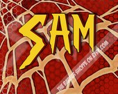 11x14 Personalized Pop Art Print for a Spiderman fan- You pick the name for custom art