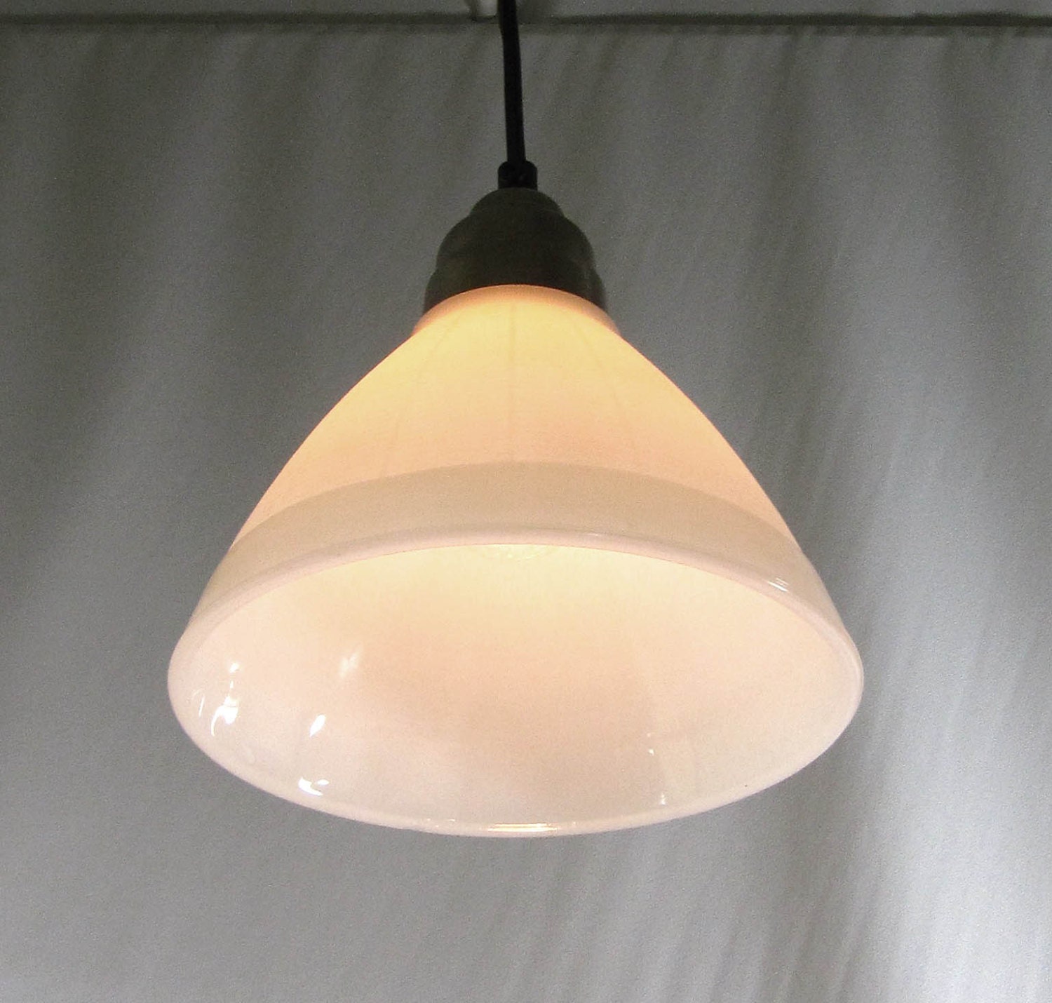 Pendant Diffuser Vintage White Glass Light Fixture Chandelier Deco