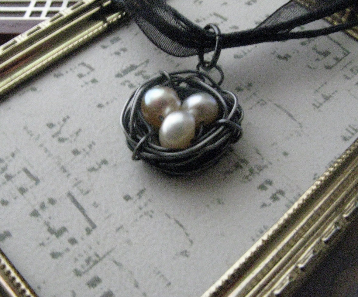 Tiny Bird's Nest Pendant: Unique Jewelry, Eco Friendly, artisan, handcrafted jewelry, handmade jewellery, Tribal Gypsy