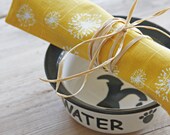 Pet Placemat in Yellow Dandelions Small Size - FREE US SHIPPING