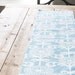 Fabric Table Runner - Wedding Inspired Blue with White Blooms - READY to SHIP - Free US Shipping