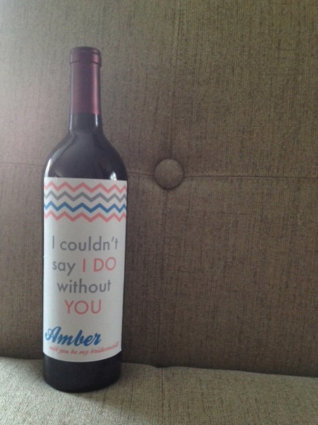Custom Bridesmaid Wine Label