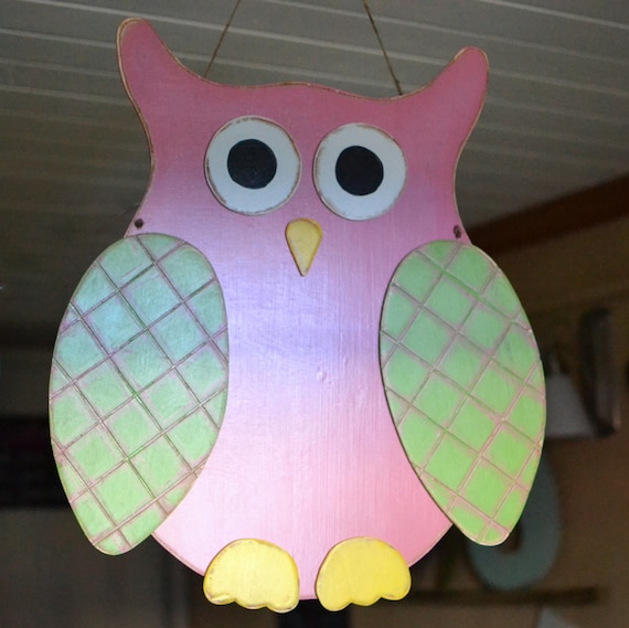 Wooden Owl Room Decor 24"H - many colors available