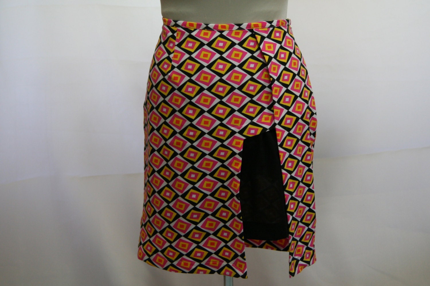 Asymmetric Cut Away Pencil Skirt