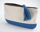 Canvas Travel, Makeup, Cosmetic Pouch in Dark Blue