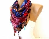 women scarf, cotton fabric scarf ,colorful floral print pattern