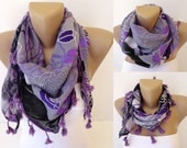 summer spring scarf, scarfs, cowl scarf, shawl scarf, purple,lilac