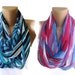 infinity scarves, TWO , loop women scarves, chevron scarf, neon colors, pink purple blue white , colorful, trendy scarves